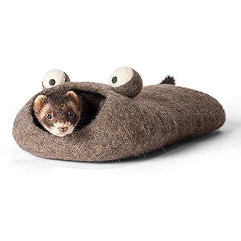 TWINCRITTERS Twin Critters Handcrafted Ferret Cave Bed - Tunnel for Ferrets (Raw Bark) Cover