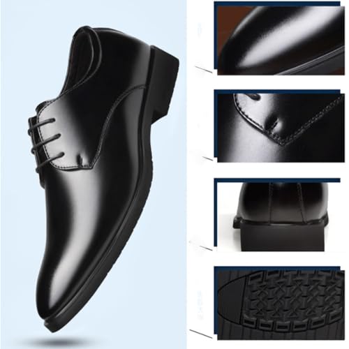 Classic Business Pointed Toe Leather Shoes Men's Luxury Lace-up Dress Shoes Elegant Wedding Prom Non-Slip Oxford3