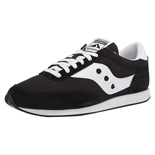 Saucony Men's Hornet Sneaker, Black/White, 7.5 Medium