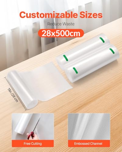 Image of Smart Saver Vacuum Sealer Rolls, 1 Pack (28x500) cm each Precut Food Sealer Bags, BPA Free, Heavy Duty, Vac Storage, Meal Prep or Sous Vide Cooking