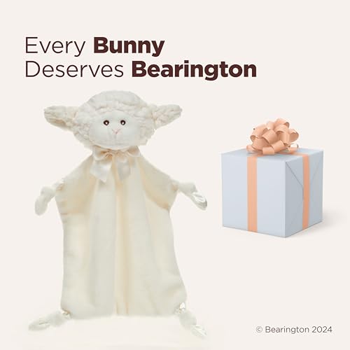 Image of Bearington Wee Lamby The Lamb Lovies for Babies - Soft Plush Sheep Security Blanket - Baby Loveys for Girls with Soft Fur, Knotted Satin and Velour Legs - Adorable Baby Girl Lovey Gift for Baptism