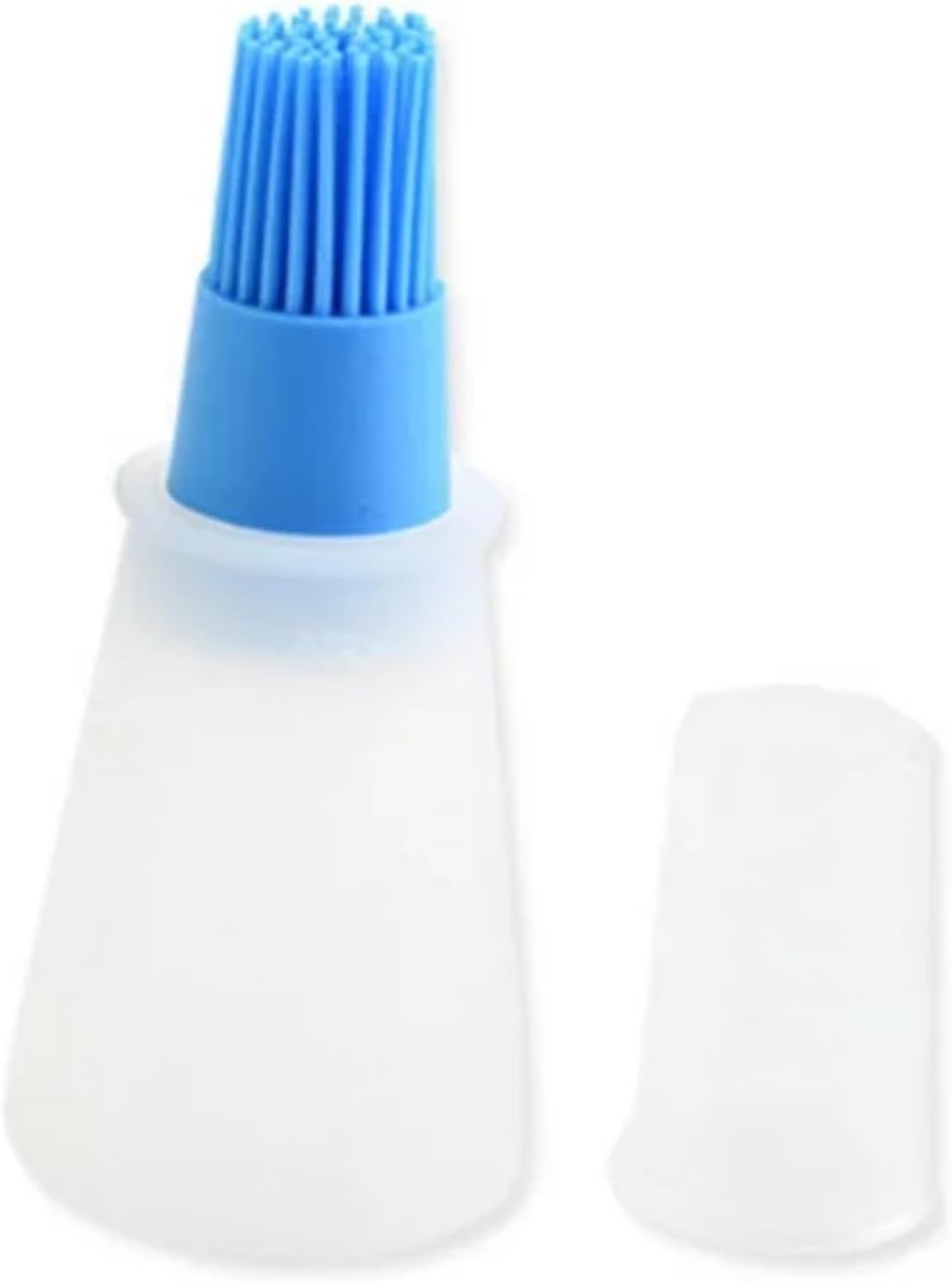 Baking Pancake Barbecue Camping Kitchen Gadgets Portable Oil Bottle Brush Silicone Cooking Tool(Blue 1pc)