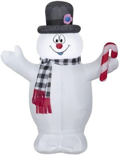 Airblown Frosty w/Plaid Scarf & Candy Cane