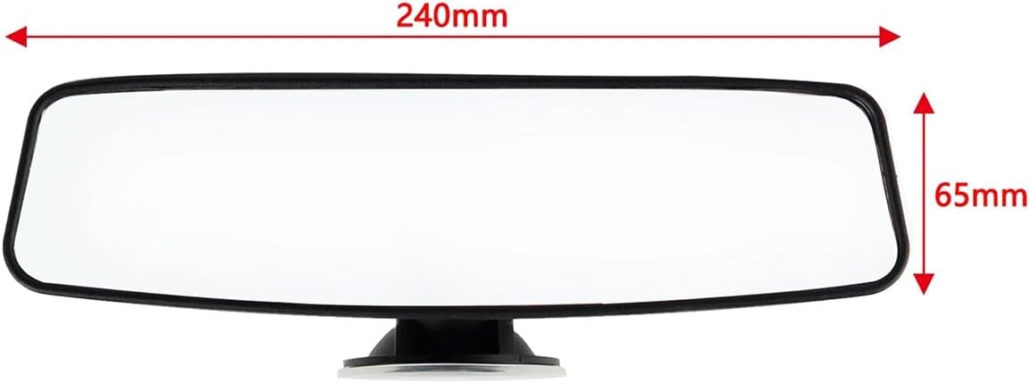 Rear View Mirror 24x6.5cm Interior Rear View Mirror Suction Cup Mirror Back Seat Rearview Mirror Car 360° Rotate Wide Long Adjustable Car Rearview Mirror