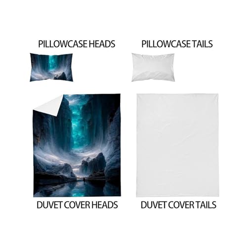 Housse de couette single microfibre La Vallée Bedding et taie d'oreiller imprimé 3D - 5