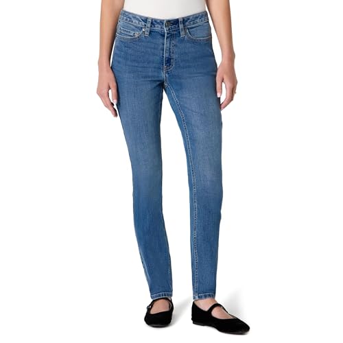 Amazon Essentials Jean Skinny Très Extensible, Taille Mi-Haute Femme, Bleu Moyen, 38