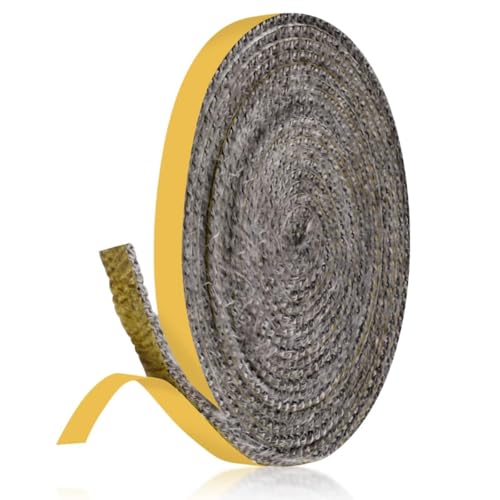 Flat Gasket Tape for Stoves and Fireplaces, Self Adhesive Heat-Resistant Fiberglass Wood Stove Gasket Flat Gasket Tape 1/8" Thick (3/8" Wide - 118" Length)