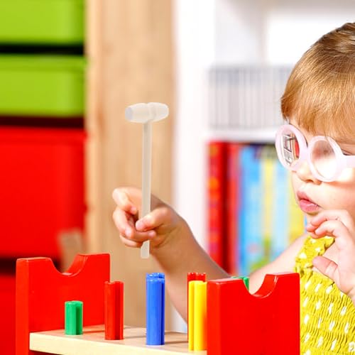 LIFKOME 10個 木製ミニハンマー 用小型槌 指先運動 手と目の協調向上 積み木遊びやパーティー飾りに適したコンパクトハンマー