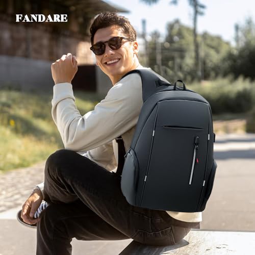 New Men Business Backpack Women Laptop Backpack Travel Airline Approved Carry On Bags for Airplanes Gym Bag with USB Daypacks College Travel Essentials Durable Polyester Black2