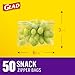 Glad Zipper Food Storage Plastic Bags, Snack, 50 Count (Packaging May Vary)