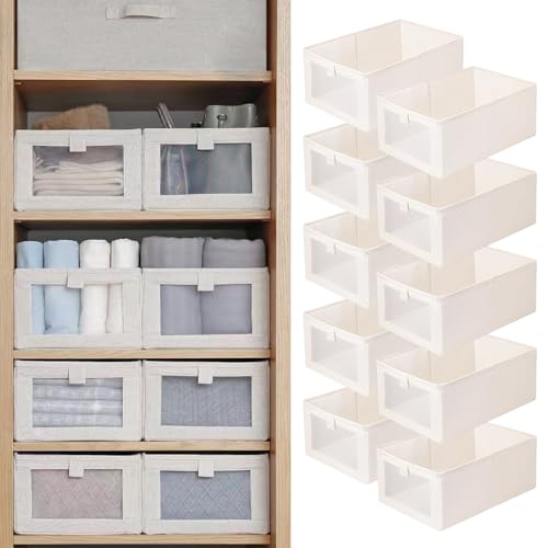 Linen Closet Organizers And Storage, 10 Pack Closet Storage Bins
