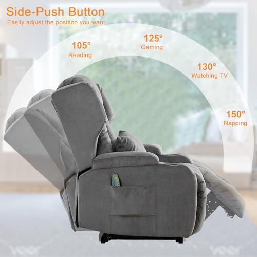 Image of Wall Hugger Power Recliner Chair Set of 3, Overstuffed Home Theater Seating w /Heat Massage Electric Movie Gaming Sofa Reclining Sleeper Chair with LED Light /Lumbar Pillow /Cup Holders
