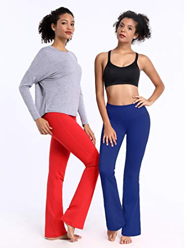 BUBBLELIME 29"/31"/33"/35"/37" 4 Styles Women's High Waist Bootcut Yoga Pants - Basic Nylon_Royal Blue XL-29 Inseam