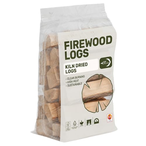 Green Olive Firewood Company 27L Kiln Dried Logs for Wood Burners (1 x 27L bag) British Made For Burning In Stoves Log Burners Open Fireplaces Pizza Ovens BBQs Camping Fire Pits Defra Firewood