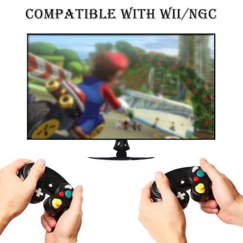 Image of Reiso Gamecube Controller, 2 Pack NGC Classic Wired Controller for Wii Game cube Console (Black and Black)