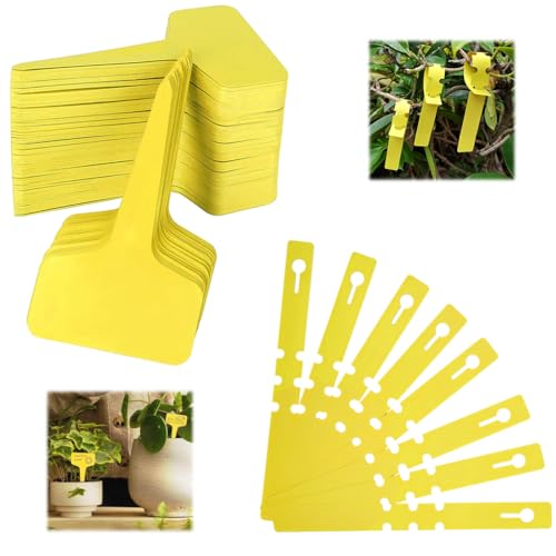 Image of HASTHIP 200 Pcs Plant Label, Writable PVC Yellow Plant Label Tags Plant Markers, Multipurpose Planter Tags, Seedling Tags, Identification Markers