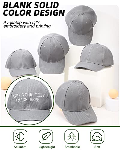 Image of Handepo 24 Pcs Blank Baseball Caps Adjustable Back Strap Unisex Blank Design Caps Plain Unisex Hats for Men Women