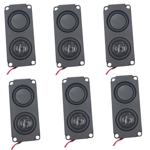 YFUSET 6 PCS Speaker 5 Watt 8 Ohm Double Cavity Mini Speaker Full-Range Cavity Advertising Machine Small Speaker 3.3V 5V with JST-PH2.5mm-2 pin Interface