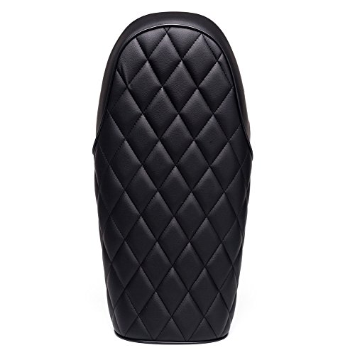 Triclicks Universal Motorcycle Retro Diamond Flat Brat Style Cafe Racer Seat for Honda CB CL Retro Yamaha SR XJ Suzuki GS (Black)