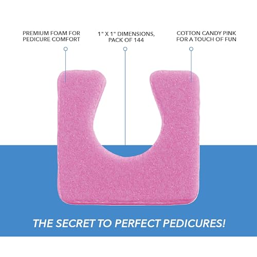 Image of ForPro Professional Collection Sole Toe, Cotton Candy Pink, Individual Pedicure Toe Separators, 1 inch W x 1 inch L, 144-Count