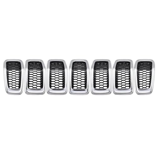 7 pièces garniture de calandre noir brillant Jeep Cherokee 2014-2018 style 68303626AA