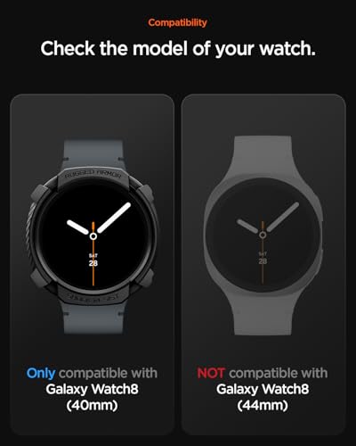 Image of Spigen Rugged Armor for Samsung Galaxy Watch 8 (40mm) Case - Matte Black