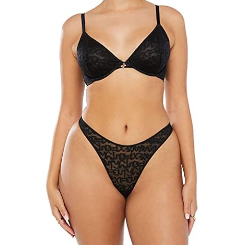 Savage X Fenty, Women's, Tagged by Savage High-Leg Thong, Black Caviar, 1x Cover