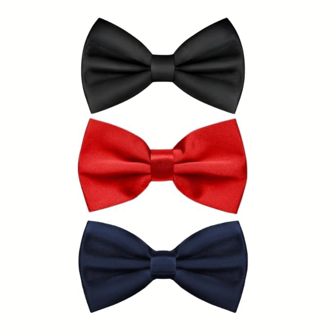 Pre-Tied Satin Bow Tie for Men - Adjustable Formal Tie for Weddings, Parties, Proms & Business Events,Classic & Trendy - Gift for Groomsmen, Birthdays & Anniversaries (Pack of 3 & 4)-image-49