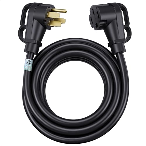 Cable Matters 4 Prong 50 AMP RV Extension Cord 25 ft with Easy-Grip Handles, 6/8 AWG, NEMA 14-50 Extension Cord, Compatible with Tesla Charger/EV Charger / J1772 Charger (NEMA 14-50P to 14-50R)