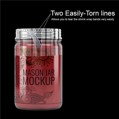 Image of Shrink Wrap Bands for Jars Seals Heat Shrink Bands Cap Seal for Jars Mouth Shrink Bag Refillable Shrink Wrap Container-200 Pieces-6.9 x 1.1 Inch-175 x 28mm