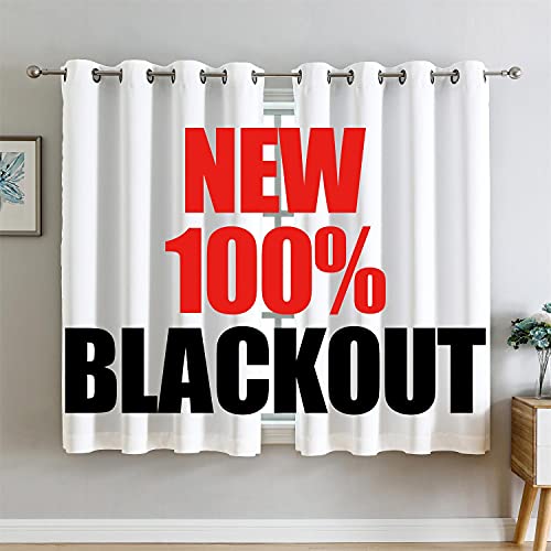 G2000 100% Blackout Curtains for Bedroom & Living Room - 63 Inch Length, White, Room Darkening, Grommet, Thermal Lined, Insulated, Light Blocking, Noise Reducing - 2 Panel Set