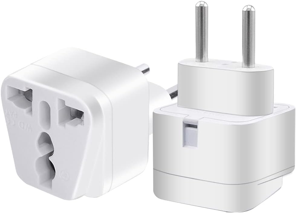 JORINDO 2 pcs European Standard Plug Travel Adapter,EU Plug