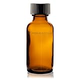Premium Vials 1OBRADP0012-12-ZT 1 Oz (30 Ml) Amber Boston Round Glass Bottle with Cap (Pack of 12)