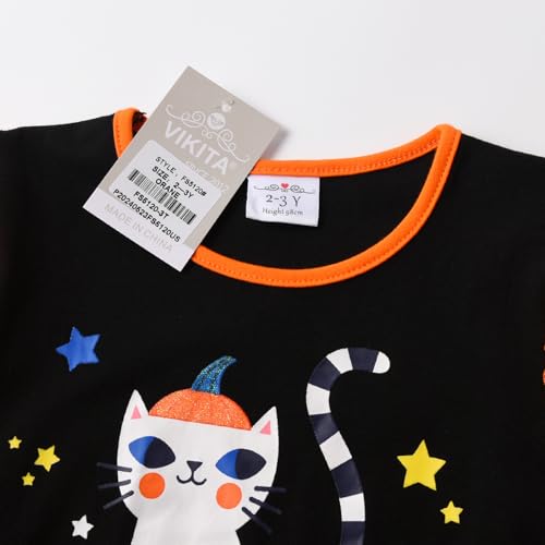 Image of VIKITA Girls Shirts Winter Long Sleeve Tops Print Tees for Girls,3-12 Years