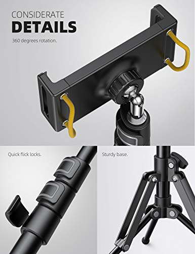 Lamicall iPad Tripod Stand, Tablet Floor Stand 65" iPad Holder Mount with Adjustable Height for Live Stream/Watching, for iPad Pro 12.9/11, Air Mini 6 5 4 3 2, iPhone and 4.7-12.9" Tablet and Phone - Image 7