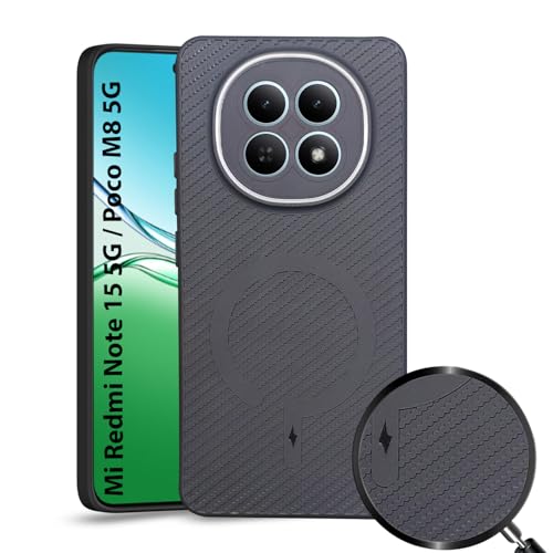Image of LIRAMARK Rugged Carbon Fibre TPU Armor Silicone Back Cover Case for Mi Redmi Note 15 5G / Poco M8 5G