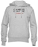 Chiusura: nessuna chiusura Enigmae Gamers Dont Die We Respawn Felpa con Cappuccio Unisex Uomini Donne Manica Lunga Grigio Hoodie Men Women Grey S