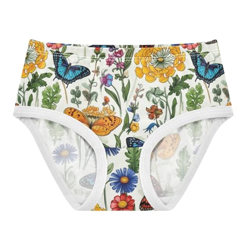 Joisal Florals Toddler Girls Underwear 2t Cotton Little Girl Panties Wildflowers Butterflies Detailed Underpants Briefs