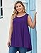 LARACE Tank Tops for Women Plus Size Sleevelss Tunic Casual Summer Clothes Swing Shirts for Leggings (1X, Deep Purple)