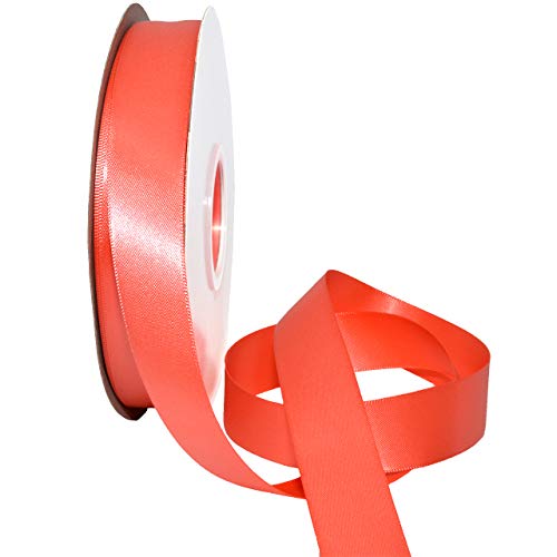 Image of Morex Ribbon Double Face Satin Ribbon 7 /8 inch X 50 YD Watermelon Ribbon for Gift Wrapping, Birthday Gift Cards, Satin Dress for Women, Silk Ribbons for Crafts, Wedding Gifts for Couple