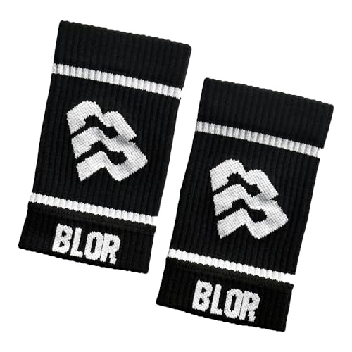 Blor Polsini Pro In Tessuto Resistente Elevato Assorbimento Taglia Unica Adatto Per Uomo Donna Lavabili Supporto Per Sollevamento Pesi E Crosstraining (Nero)
