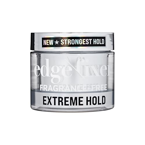 KISS COLORS & CARE Extreme Hold Edge Fixer Hair Gel, 24 Hour Maximum Hold, Ultimate Styling Control, No Flake Formula, For Coarser, Coily Hair, 3.38 oz (100 mL) - Fragrance Free