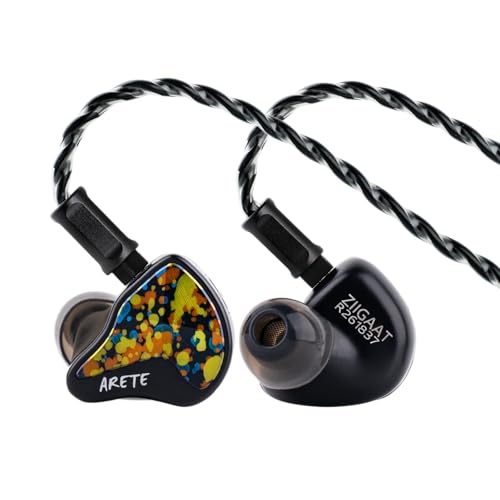Image of Linsoul ZiiGaat x Fresh Reviews Arete II IEM,2nd Gen 1DD+4BA Hybrid in Ear Monitor,Wired HiFi Earbuds,Full CNC Aluminum Shell Earphone with Detachable Silver-Plated OFC Cable for Musician (Graffiti)