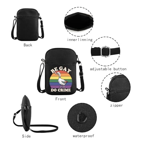 JXGZSO Gay Pride Rainbow Pouch LGBTQ Pride Flag Be Gay Do Crime Goose Rainbow Crossbody Bag LGBTQ Pride Gift3