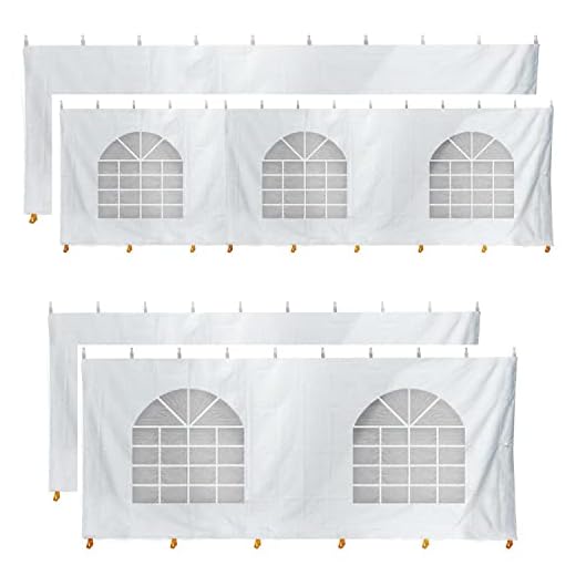TentandTable 20 Foot x 30 Foot Party Tent Sidewall Kit | Complete 4 Wall Set - 2 Solid & 2 Cathedral Window 7' Side Walls | Fits Standard Event Canopy Tents |Tent Not Included