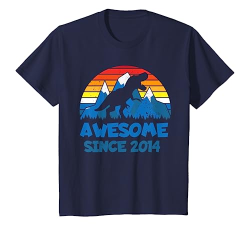 Kinder Geburtstagsshirt 5 Jahre Junge Dino Awesome Since 2014