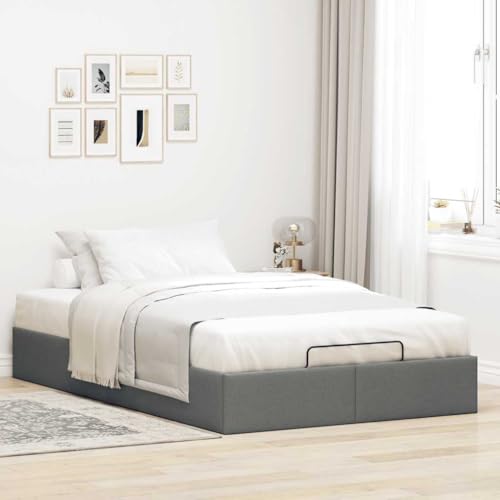 Amorsee Cama Canape 120 x 190 cm, Cama Canape 120 x 190 cm, Cama Tapizada 1120 x 190 cm, Cama Individual,Cama de Almacenamiento Gris Oscuro