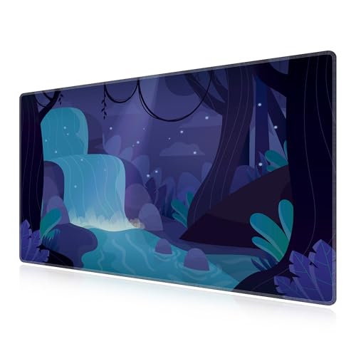 Grand tapis de bureau 100x60 cm LL-COEUR verdure pour un espace setup nature