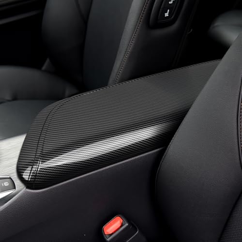Image of Car Armrest Cover Lid Storage Box Sticker Carbon Color ABS Decal Trim Compatible with Toyota Camry XV70 SE XSE 2018 2019 2020 2021 2022 2023 2024 Accessories
