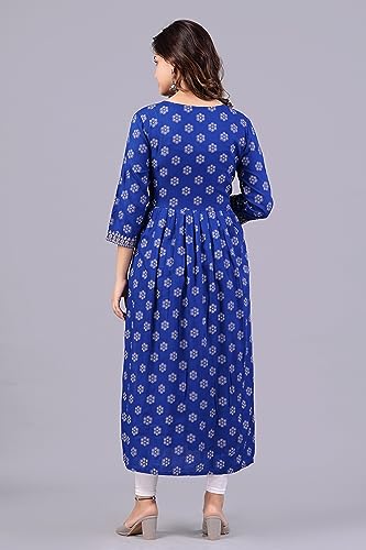 Image of NEW4U Women's Sequin Zari Embroidery Printed Naira Cut Kurti